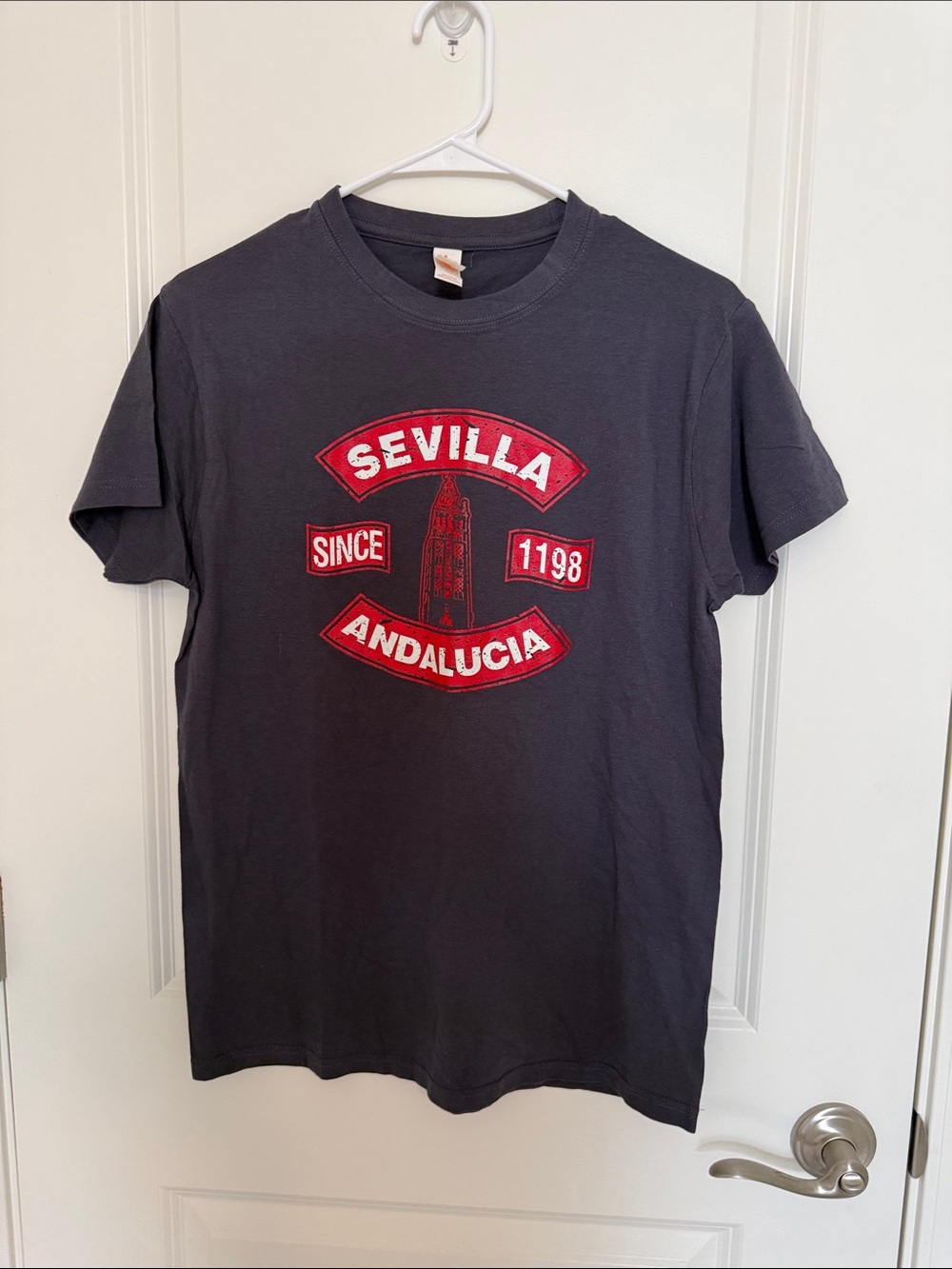 Sevilla Andalucia Graphic Tee - Charcoal with Red Crest